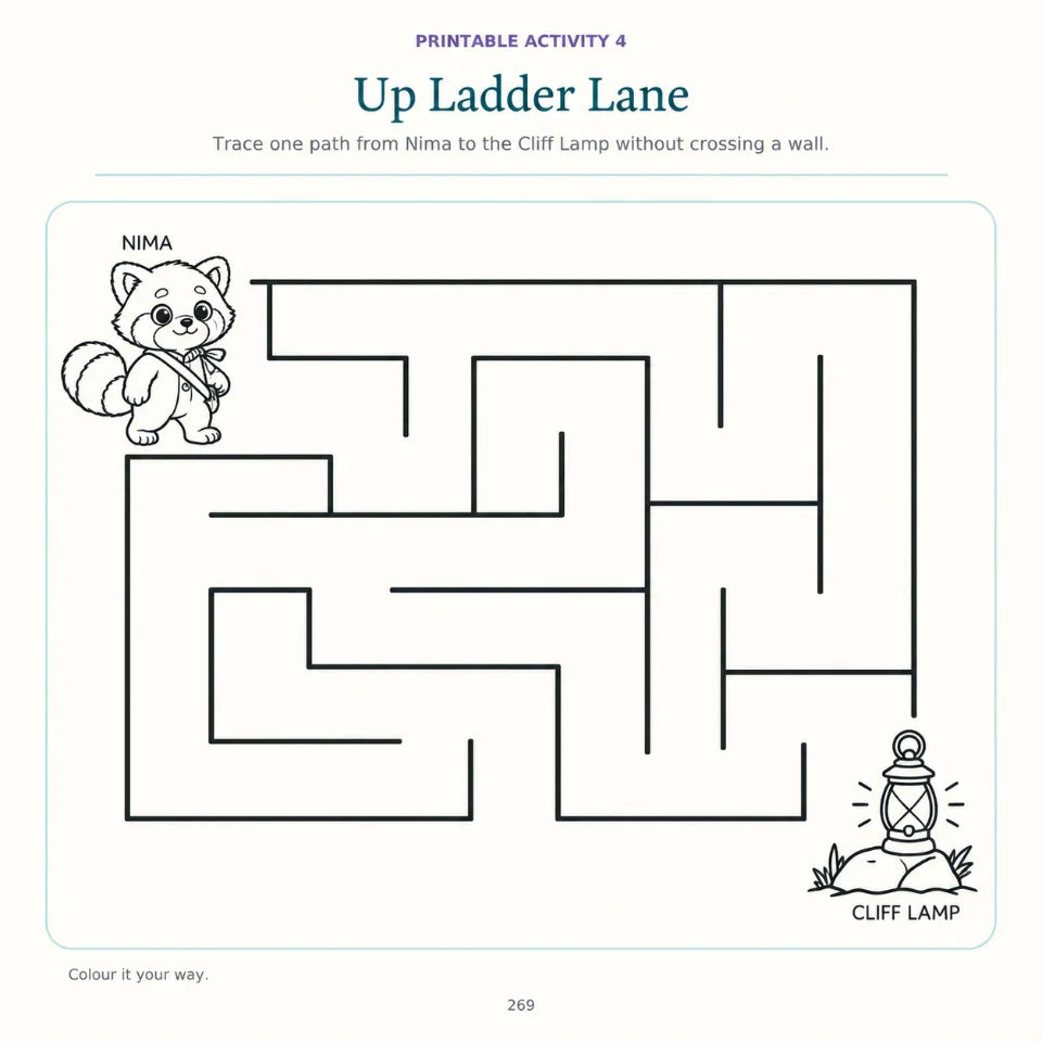 Printable activity: Up Ladder Lane maze